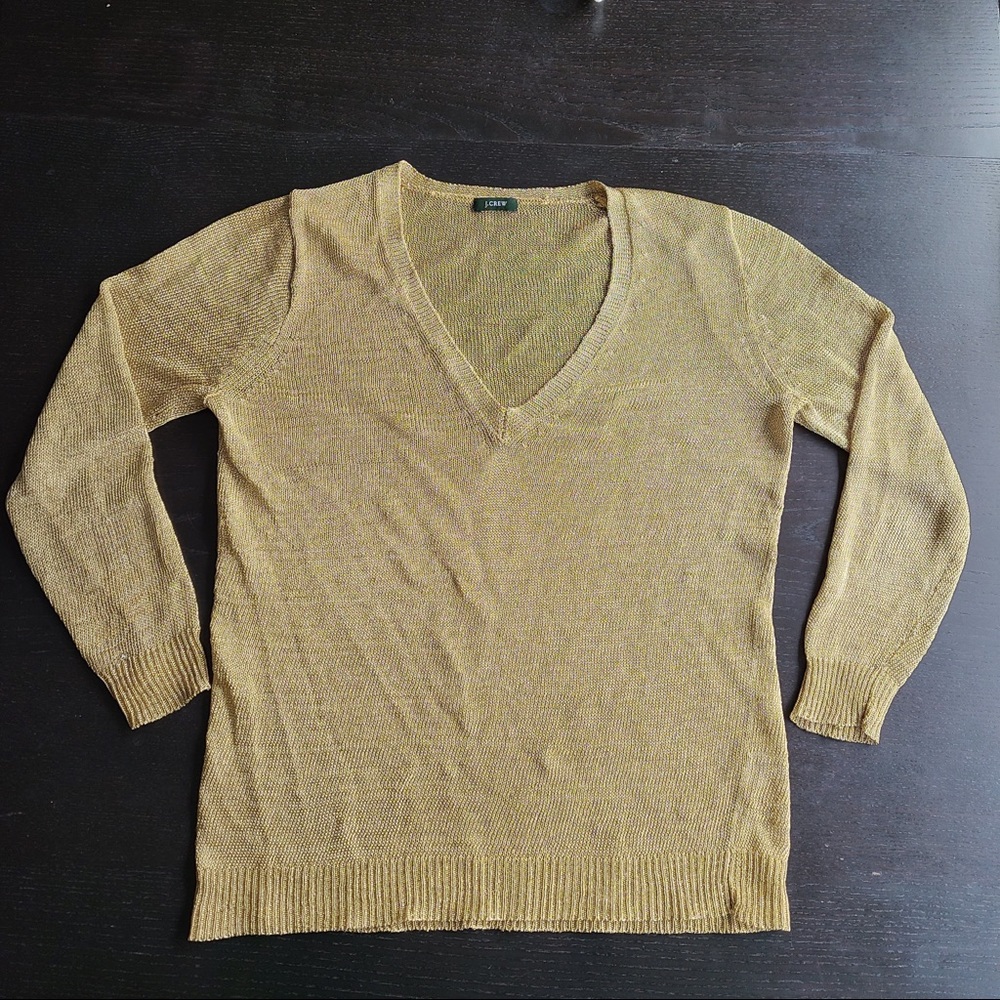 ✨GOLD✨ Thread Metallic J Crew Sweater